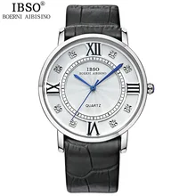 IBSO брендовые Роскошные ультра тонкие часы для влюбленных, модные женские часы, деловые роскошные часы с ремешком из натуральной кожи, мужские часы Relojes Hombre