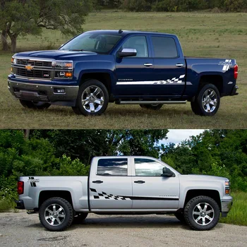 

4pcs Sets Decal Sticker Side Stripes Graphics "L" Racing Z71 Off Road For Chevrolet Silverado