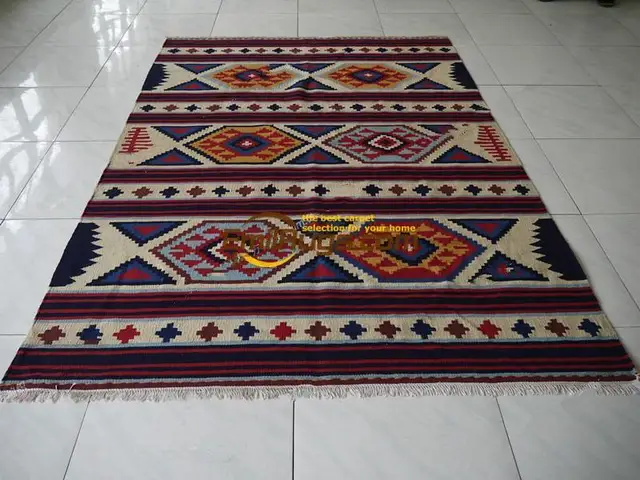 American Indian Style Hand Woven Wool Carpet Kilim American Indian Style Hand Woven Wool Carpet Kilim Rug Living
