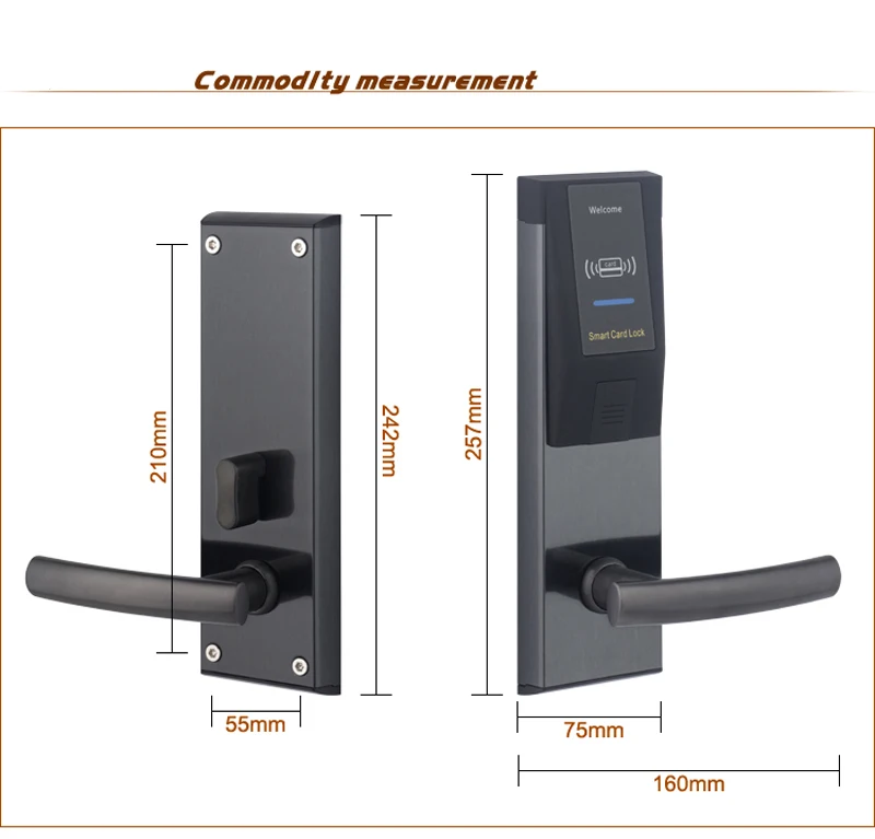 Высокое качество цинковый сплав Keyless RFID карты смарт Отель дверной замок A5