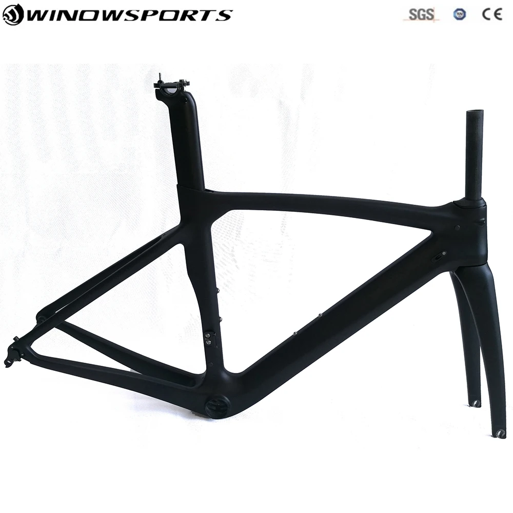 Sale 2018 T800 Full Carbon Road frame UD BB386 Road Frameset Matte Di2 Mechanical Carbon Frame Fork SeatPost Headset Clamp 6