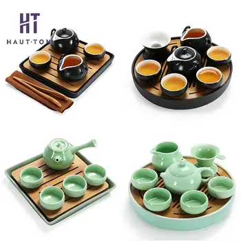 

Ceramic Kung Fu Tea Sets Household Mini Tea Cup Suit Teapot Portable Travel Tea Cup Sets More Kinds Style For Choose