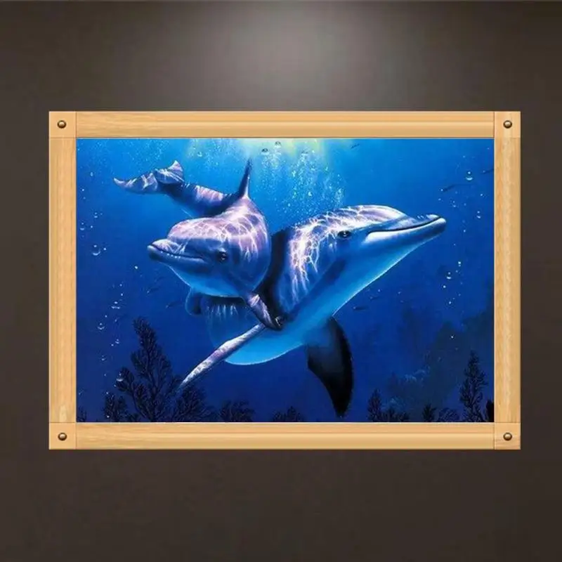 

5D DIY Digital Oil Painting Paint by Numbers Dolphins Abstract Wall Art Picture Artwork Set Canvas Painting Home Decor