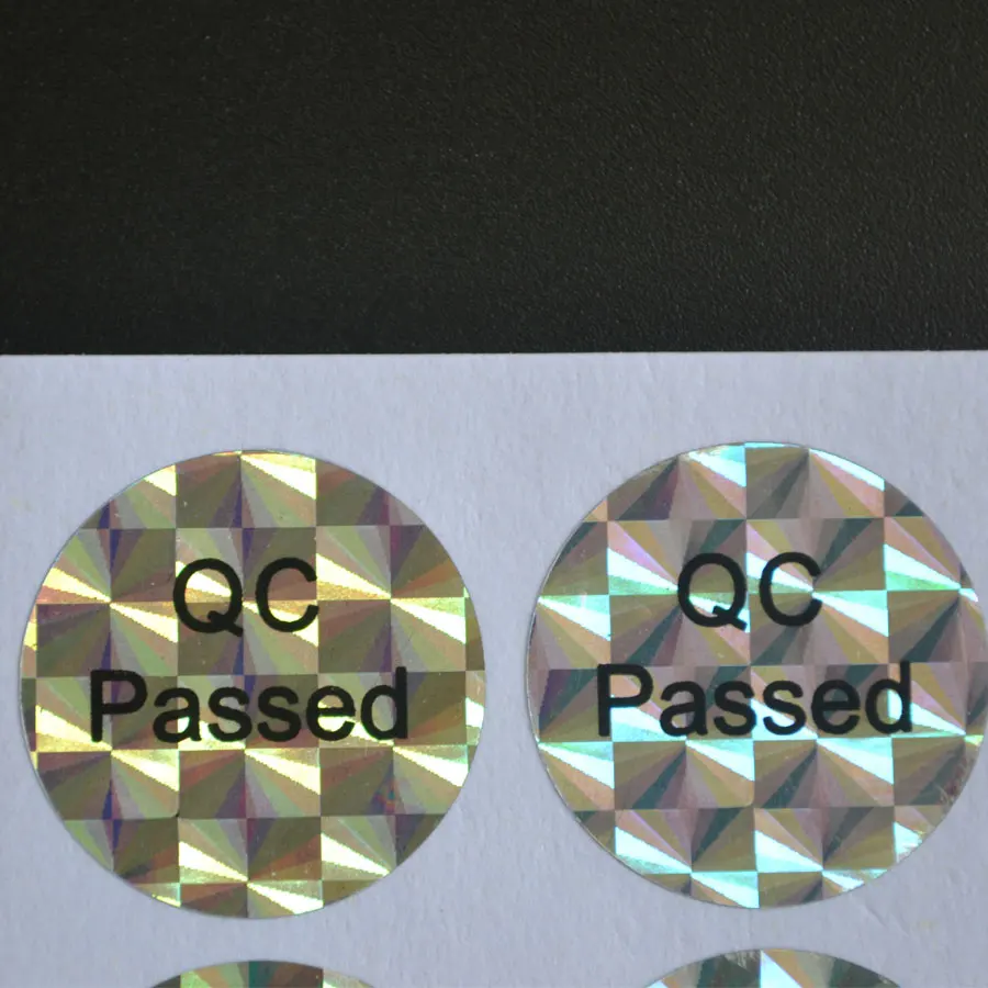 QC прошла наклейка для посылка Лазерная голографическая этикетка 20 мм 2000 шт Золото и серебро