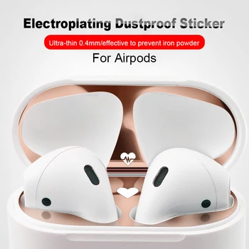 

Cute For Apple Airpods 2 Box Dust Protection Sticker Metal Mixed Material for Airpods 1 DustProof Inner Cover Patch Accessories
