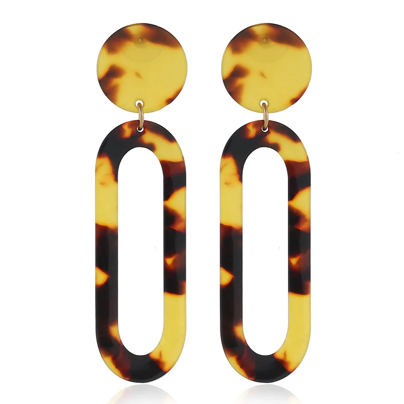 

Fashion Acid Acrylic Resin Dangle Earrings Geometric Oval Earrings for Women Long Pendant Earrings Best lady Jewelry Gift