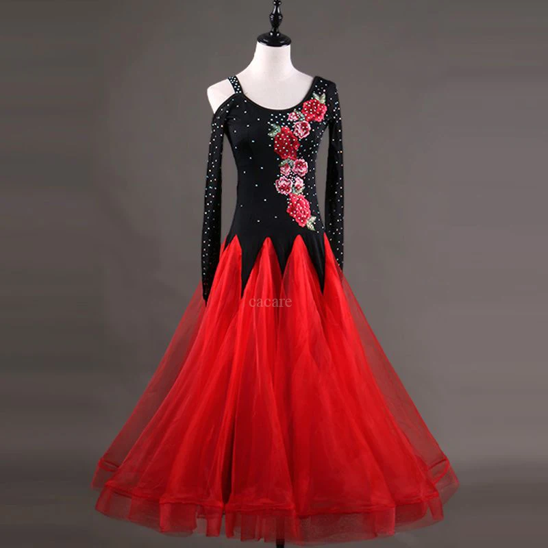 Платья для конкурса бальных танцев Flapper Waltz Flamenco платья D0342 с большим прозрачным