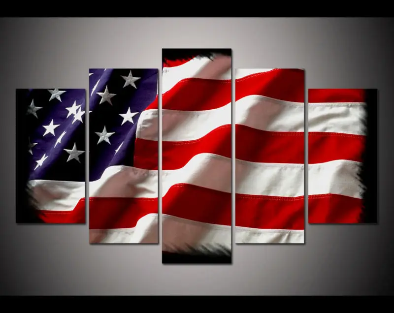Print American USA Flag Poster Painting On Canvas Art Modern Home decor Wall art Picture For