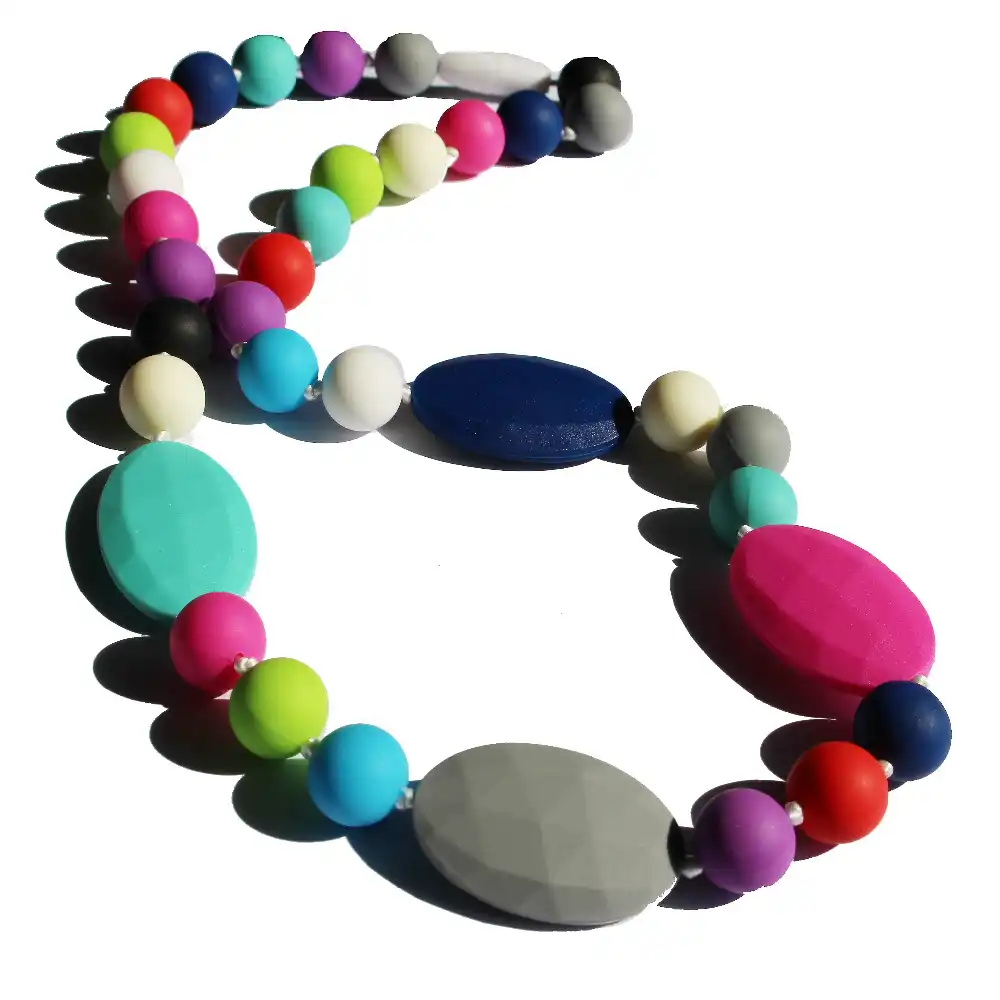 rainbow teething necklace