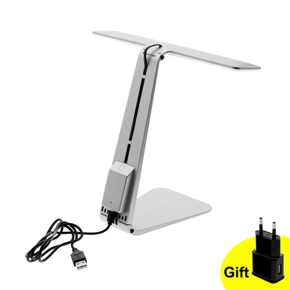 Online Lámpara de escritorio LED estilo Mac ultrafina protección de los ojos luz de lectura suave Interruptor táctil de atenuación de 3 modos lámpara de mesa recargable.