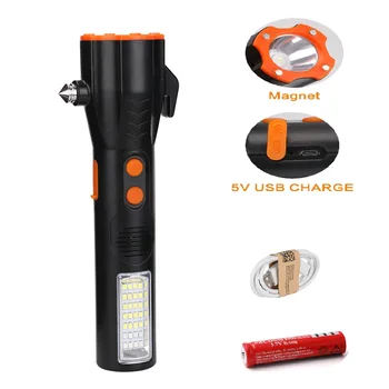 

USB Multi-function Flashlight Car Emergency Escape Safety Torch 4 Mode 29 LED Flashlight Magnetic Work Light For Camping Outdoor