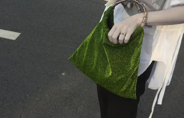 Солнечная пляжная винтажная блестящая сумка, сумка-тоут, женская сумка для покупок, женская зеленая бамбуковая сумка с узором