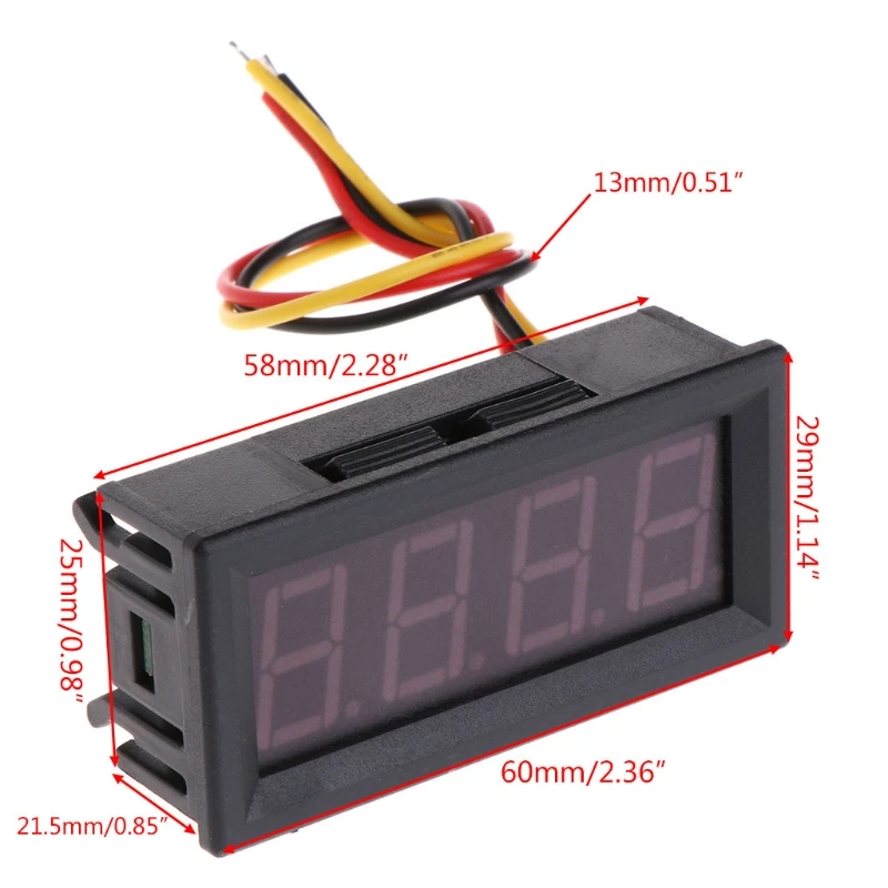 DC 0 99 V 100V 4bit Цифровой вольтметр Напряжение Вольт 56 inch измерительный прибор с