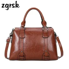 Famous Brand Women Bags Vintage Handbag Soft Oil Leather Handbag Retro Large Capacity Ladies Shoulder Bags Women' Messenger Bag women shoulder bag top handbag ladies handbag big large capacity internal stratification ladies designer famous brand women bags