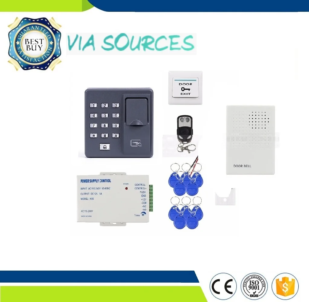 

Free Shipping Biometric Keypad Door Access Control System Kit Electric Bolt Lock Fingerprint RFID 125KHz Password