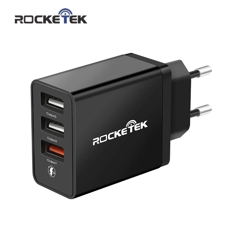 Rocketek سريعة شاحن 3 USB تهمة 18 W 30 W QC3.0 QC سريع شحن الهاتف المحمول شاحن آيفون سامسونج Xiaomi هواوي lg