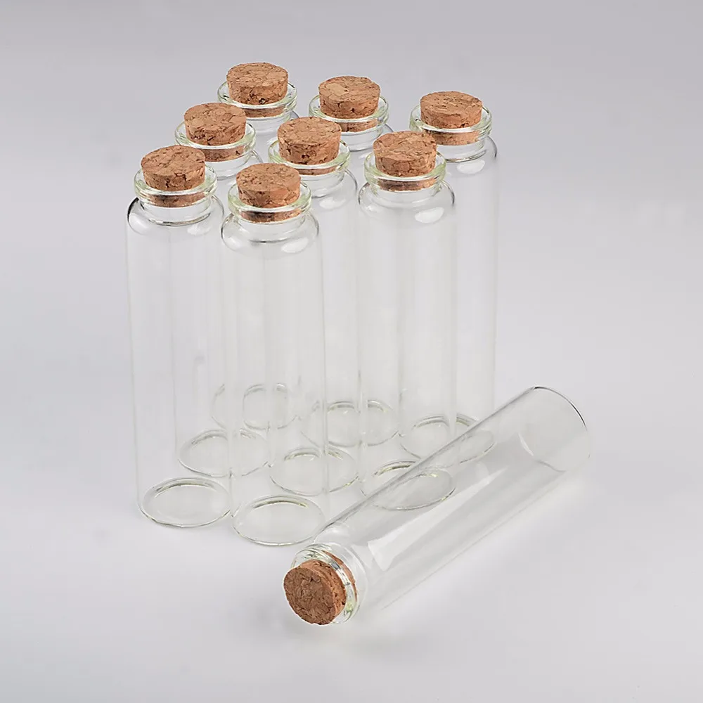 

Glass Storage Bottles Containers 55ML Jars with Cork Cute Empty DIY Bottles Jewelry oil Powder Food Gift Packaging 50pcs