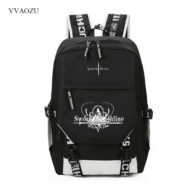 Sword Art Online mochila escolar antirrobo para ordenador portátil, de Anime para estudiante, Cosplay, con carga USB, para niño y niña adolescente|Mochilas| - AliExpress