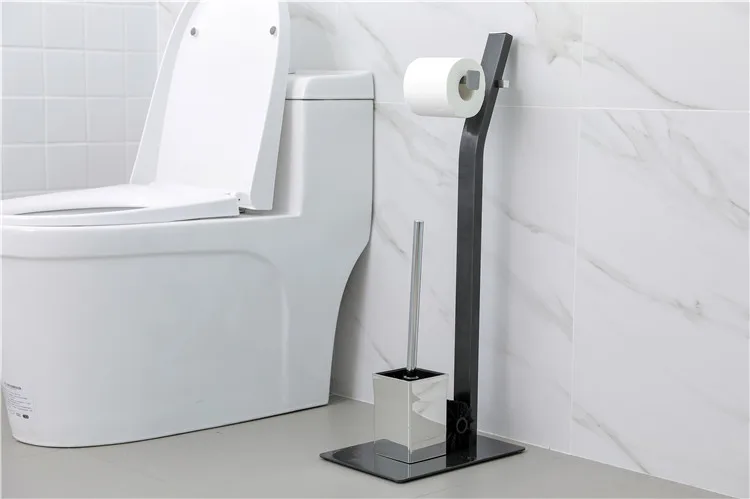 Стержни для полотенец аксессуары для ванной комнаты Sus304 нержавеющая сталь стоячая черная креативная туалетная щетка и держатель для туалетной бумаги