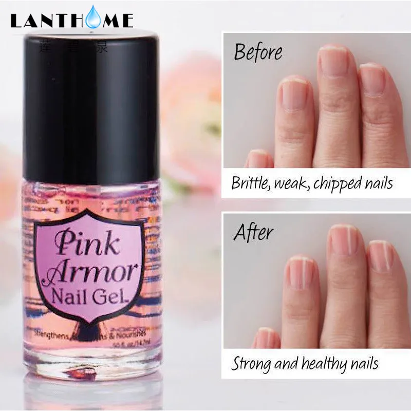 Pink Armor Nail Gel Growth Formula Treatments Nail Coat Calcium Nail Polish Nutrition Cuticle Oil Gel Nail Polish Dropshipping