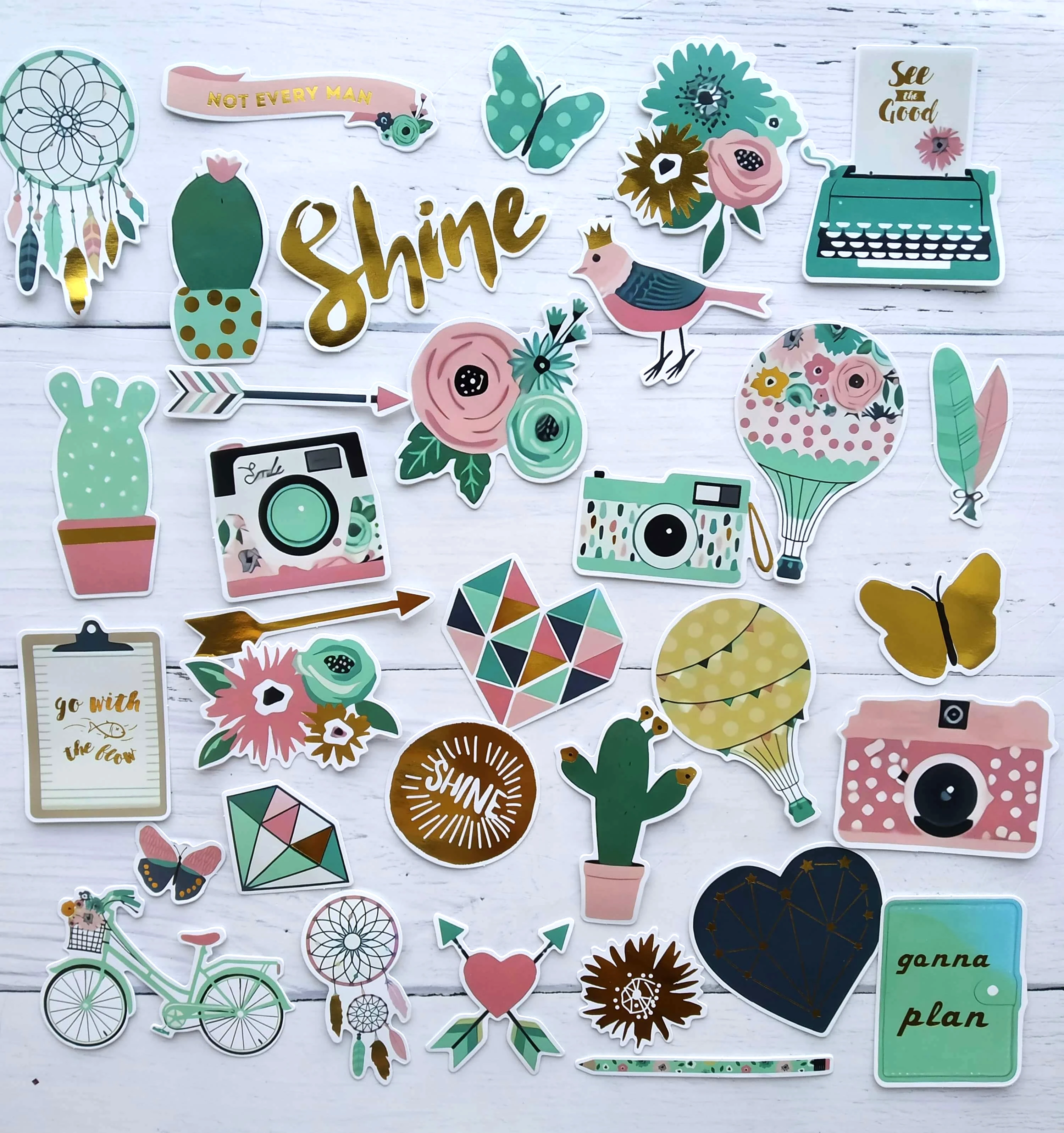 

Midodo Gilding Colorful Theme Materia Collection Cardstock Die Cut Paper for Scrapbooking Project Planner Decor DIY Album Craft