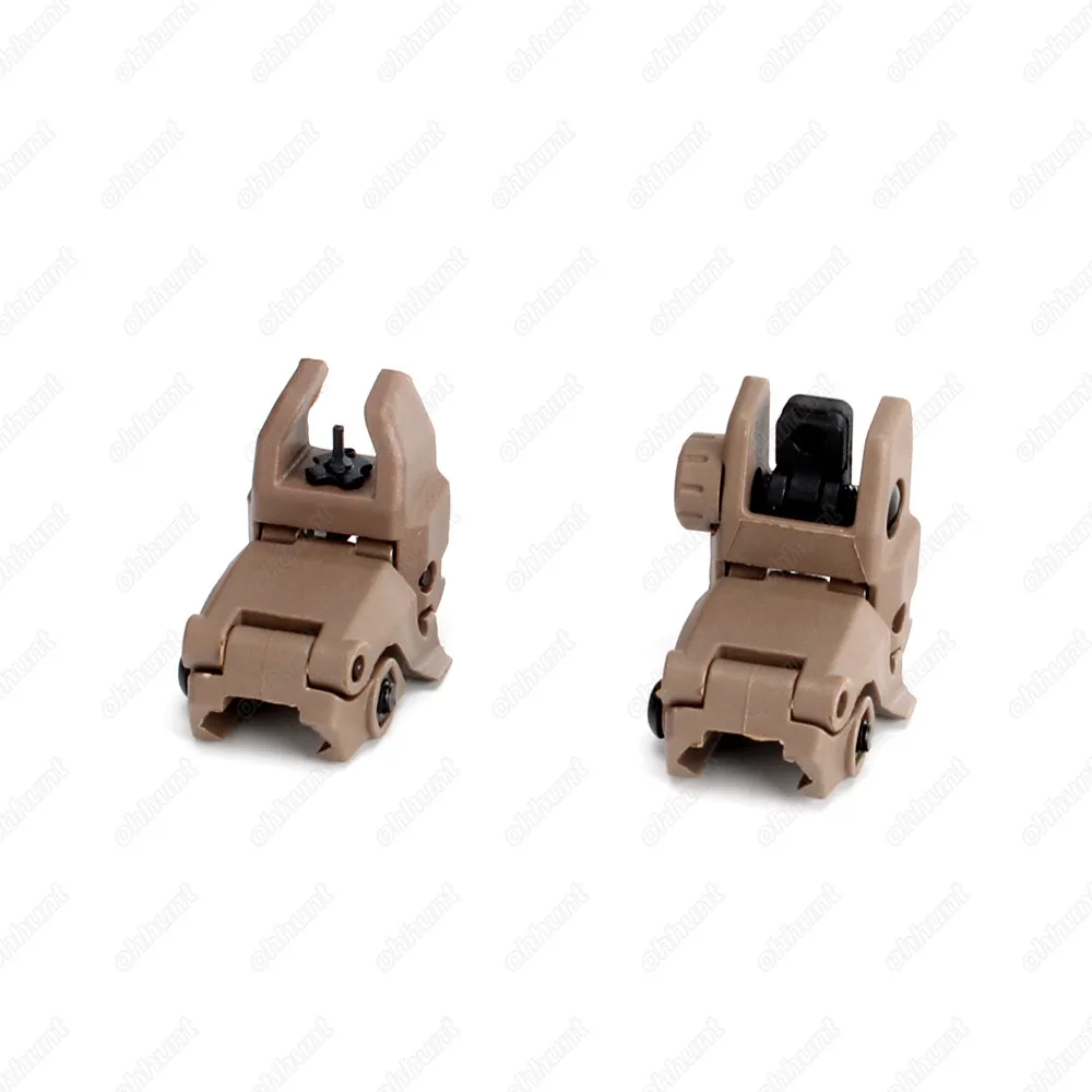 ohhunt Hunting AR 15 M16 Front Rear Sight Set Rapid Transition Polymer Flip up Sights with Picatinny Rail for 1913 Handguards (2)