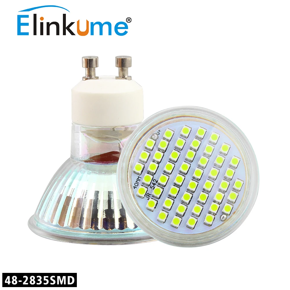Elinkume GU10 Светодиодный светильник 2 Вт 3 Точечный 48 60 шт. SMD3528 домашняя лампа со