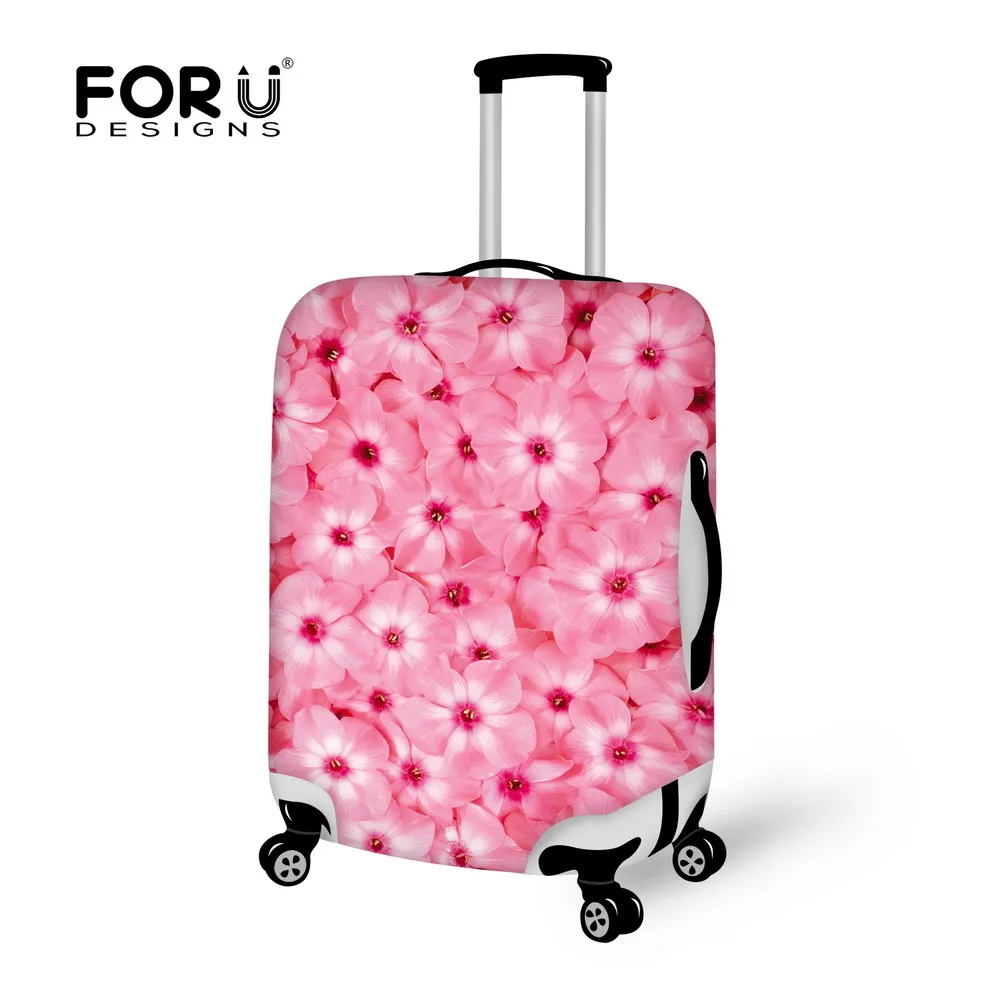 

FORUDESIGNS Beautiful print flower Colorful Luggage Cover Protective Suitcase cover suit for Carry on baggage Case Bag Travel