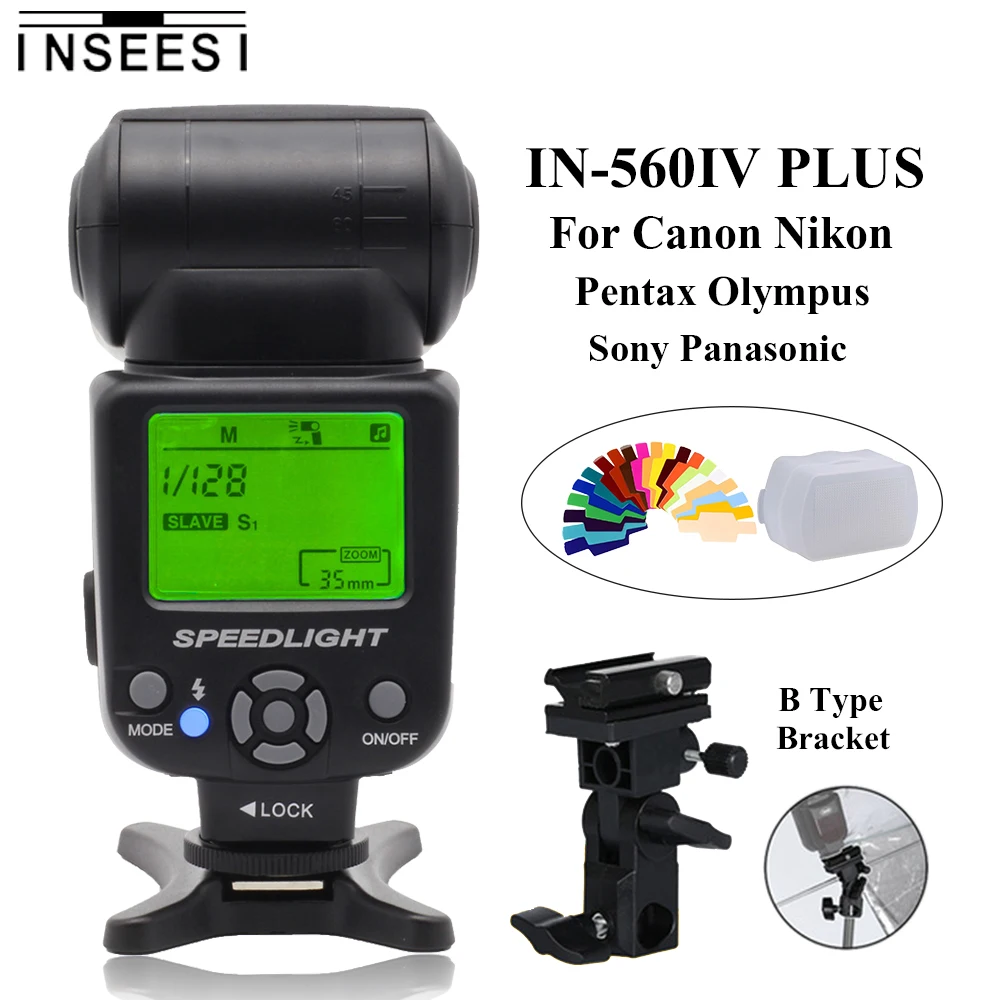 INSEESI IN-560IV IN 560IV Plus Беспроводная универсальная вспышка Speedlite для камер Canon Nikon D5200 D7000 D7200 D3100 D3200