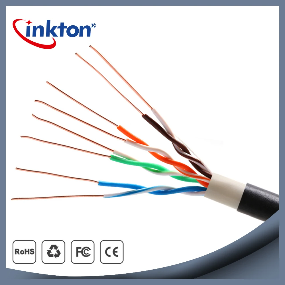 

Inkton 50m/100m/305m Outdoor Waterproof UTP Cable Cat5e Ethernet Rj45 Roll Core 8 Cores Network Wire 0.5mm CCA SGS ISO9001 ROHS