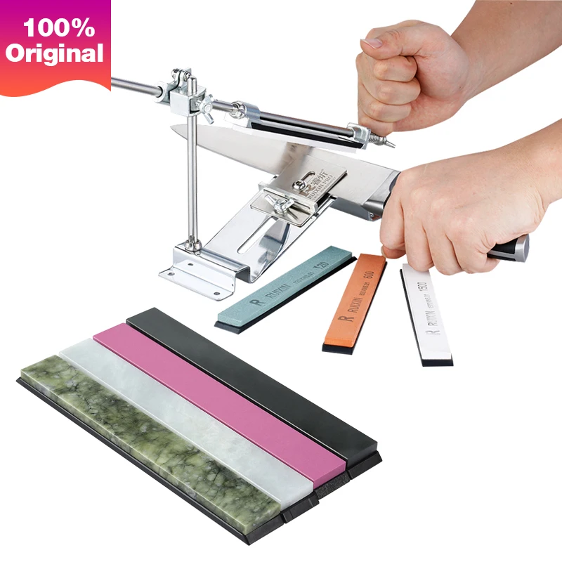 

RUIXIN PRO III Professional Knife Sharpener All Iron Steel Kitchen Sharpening System Tools Fix-angle With 4 Stones Whetstone III