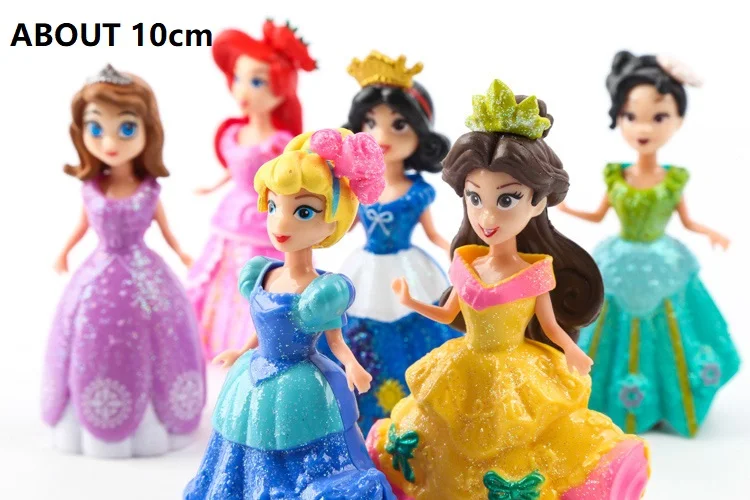 Набор,, 6 кукол с изображением милой Анны и Эльзы, принцессы Софии+ 12 платьев, игрушки, виниловый подарок на день рождения для девочек