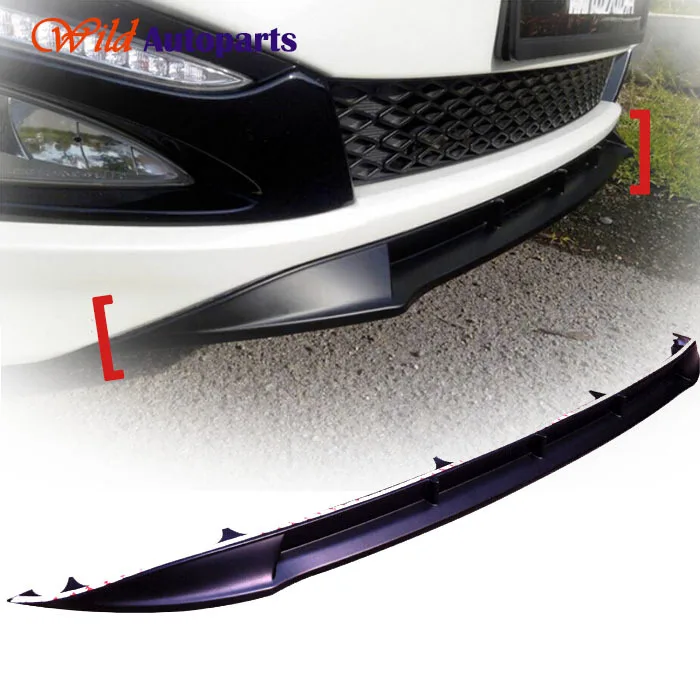 Matte Black Front Bumper Skit Lip Trim Wing Spoile...