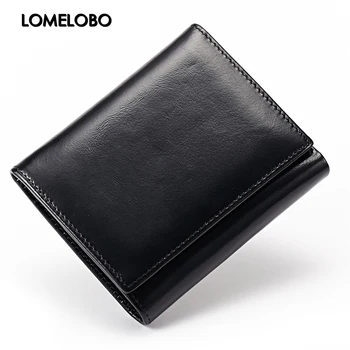 

Lomelobo Vintage Oil wax cowhide Women's 100% Genuine Leather Short wallet Women buckle wallets Credit Card Coin Purses HPL0002A