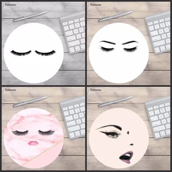 

Yuzuoan Pink series love eyelashes cute Pastel Painting Mat Round Mousepad PC Computer Mouse Pad Speed 200x200x2mm 220X220X2MM