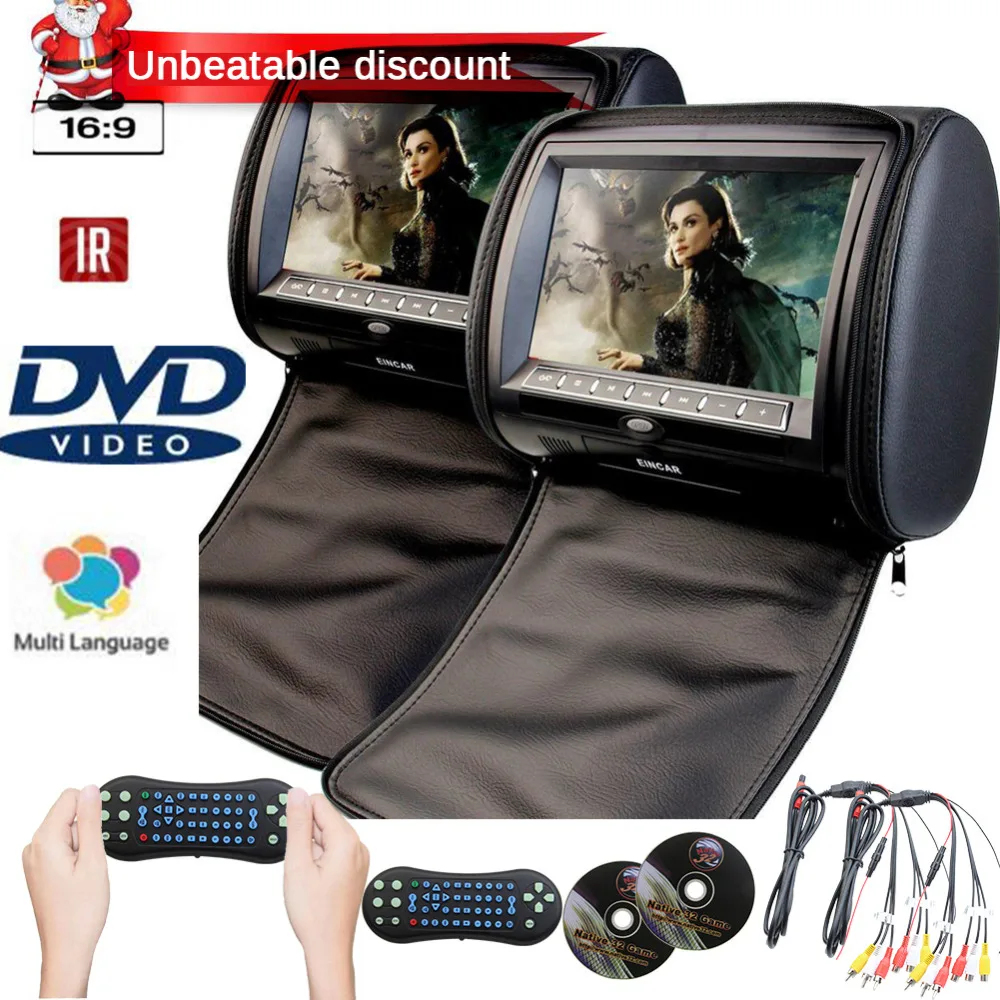 

Car Headrests with 7 Inch Dual DVD Player for Car Support USB SD IR FM Transmitter EinCar 7 Inch LCD Dual Screen Pillow DVD