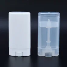 1 шт. дезодорант тюбики PP 15 г прозрачные/белые пустые овальные тюбики дезодорант бальзам для губ контейнеры