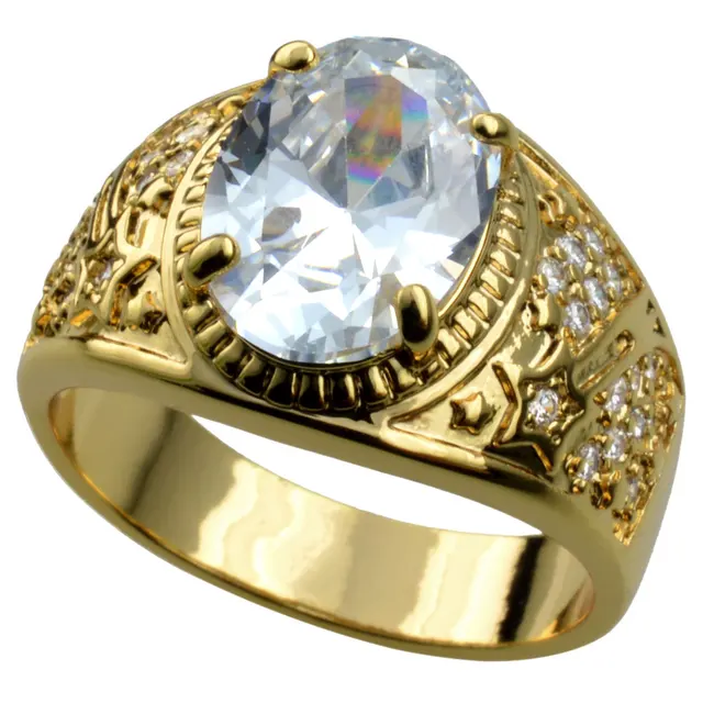 Buy brand new high quality CZ mens rings gold filled