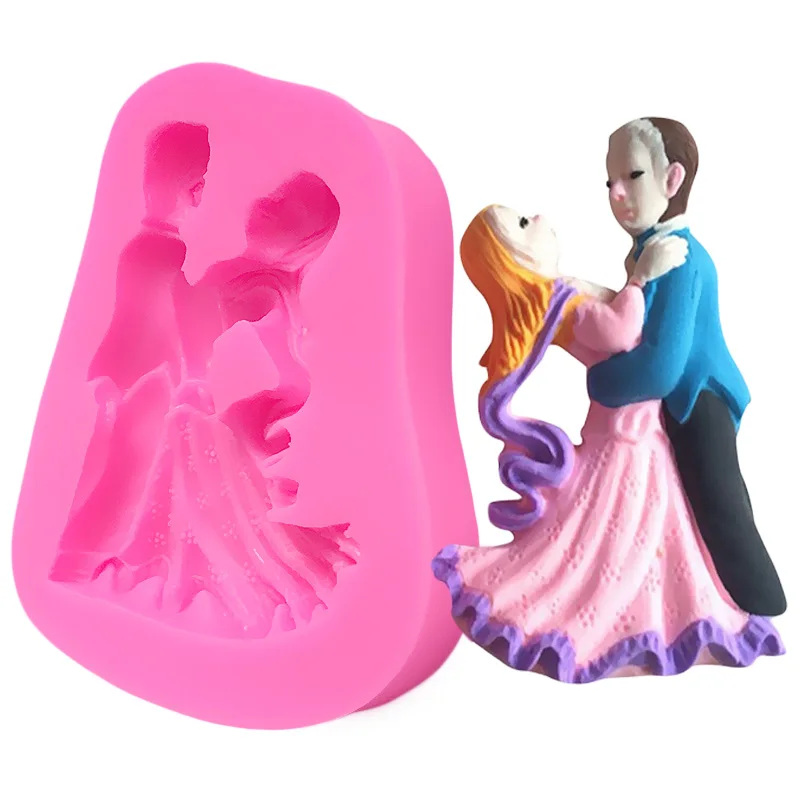 

Lovely Boy Girl Dance Silicone Mold Cake Silicone Lace Mold Decorations For Cakes Form For Soap Cake Tools Decorating SK006855