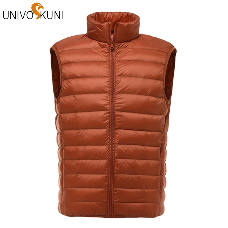 UNIVOS KUNI Новинка осени зимы 2019 модная повседневная мужская куртка жилет 90% белый