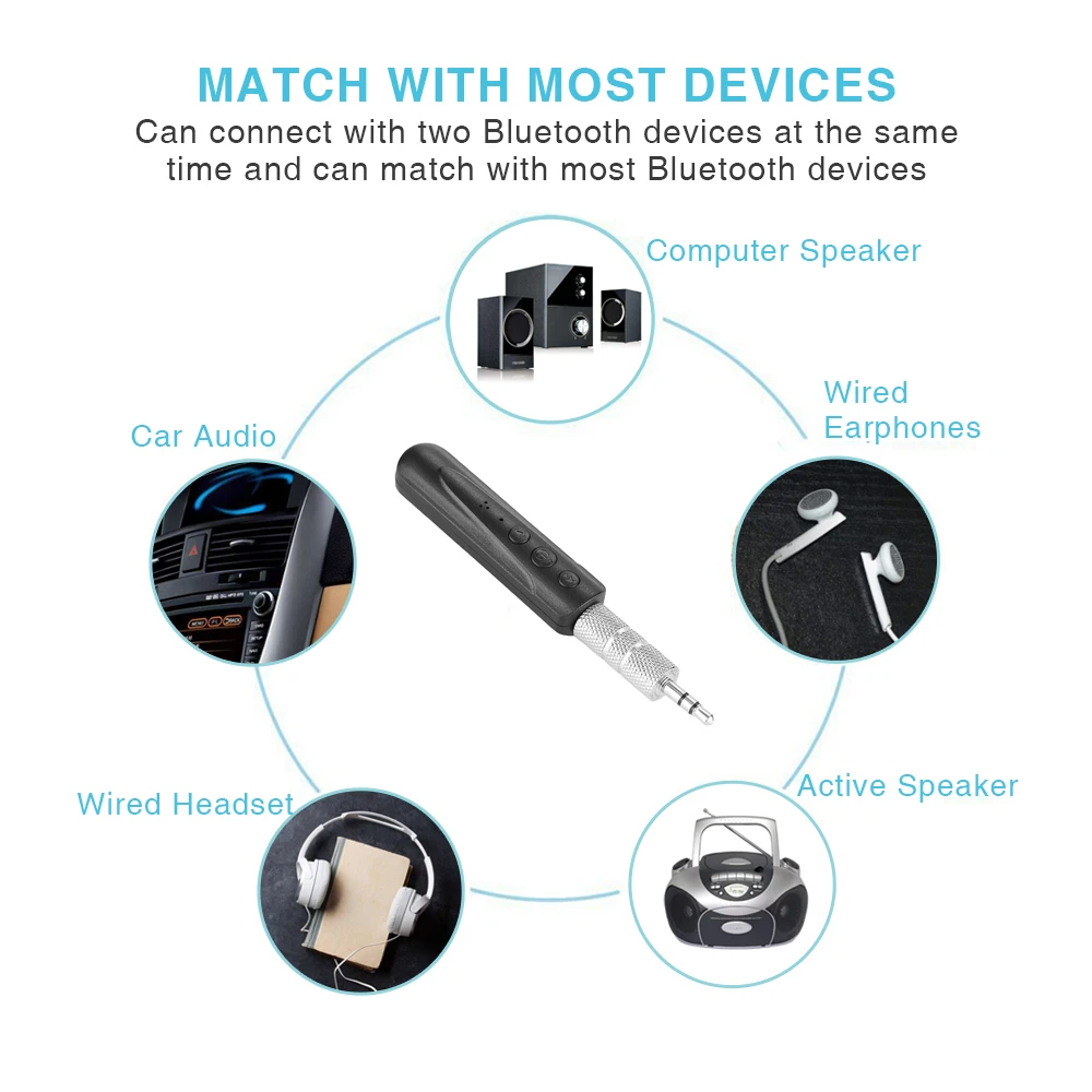 Bluetooth 4 1 адаптер приемника 3 5 мм AUX аудио беспроводной стерео громкой связи