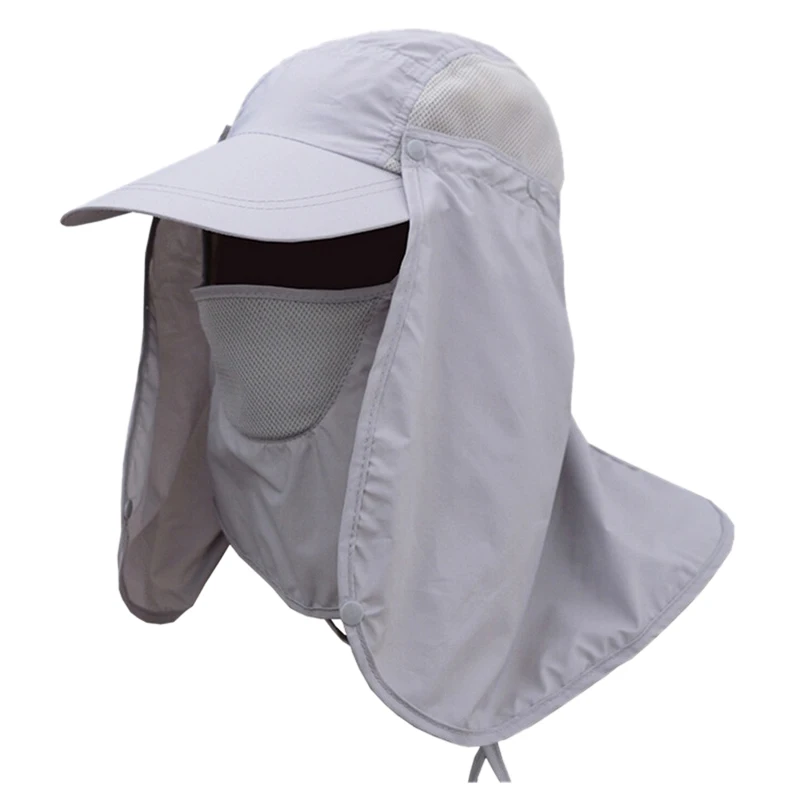 Chic Outdoor Sun Shield Neck Face Mask Mesh Hat Visor Fishing Caps from Sports