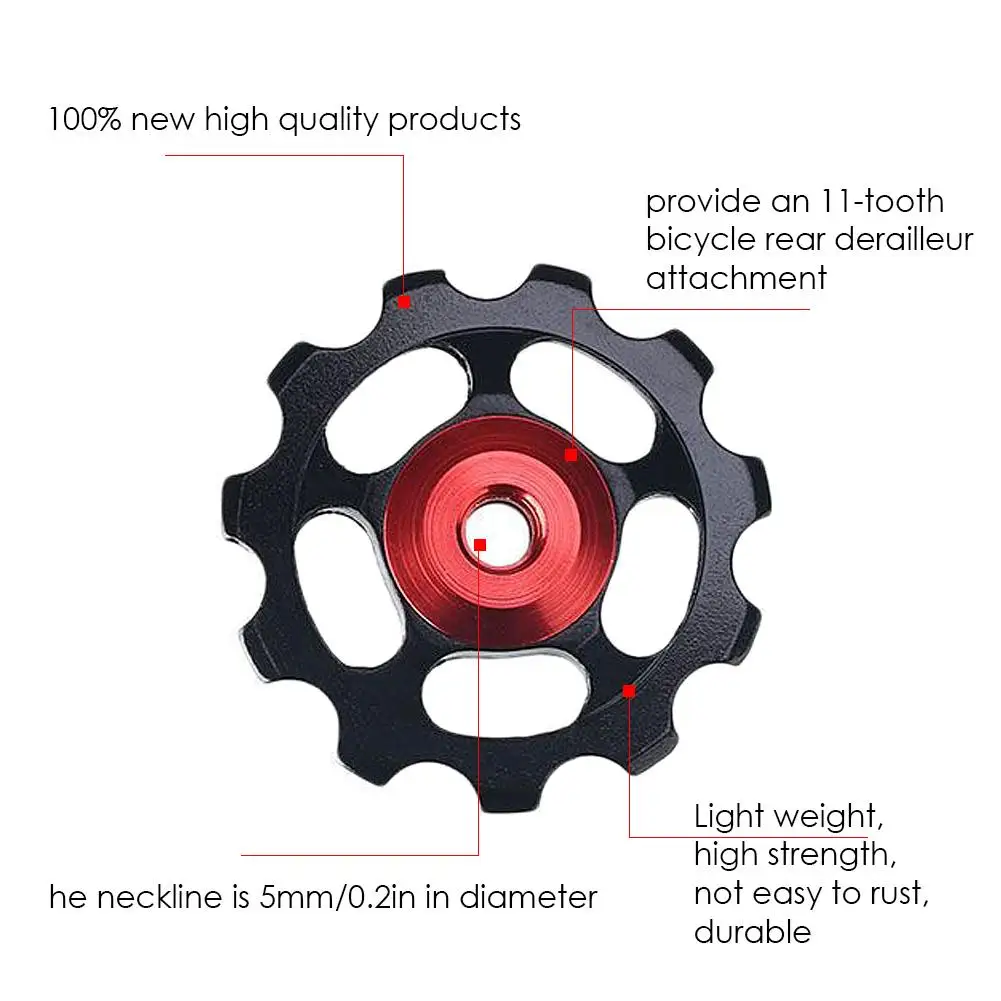 11T Сверхлегкий Алюминиевый сплав MTB велосипед Подшипник опорный ролик Задний переключатель Шкивы открытый части велосипеда новые принадлежности для верховой езды 3