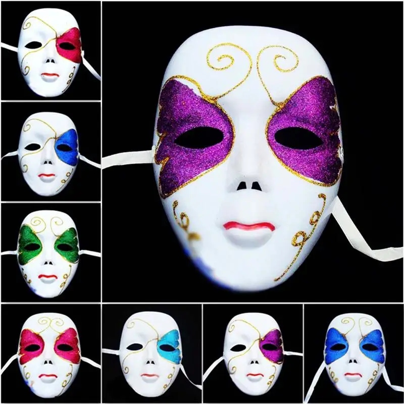 5pcs Masquerade Masks Painting Full Face Carnival Face Mask Performance
