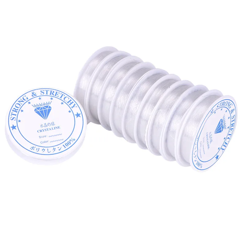 

10pcs DIY Crystal Beading Stretch Cord Elastic Line,Transparent Clear Round Beading Wire/Cord/String/Thread Jewelry Making
