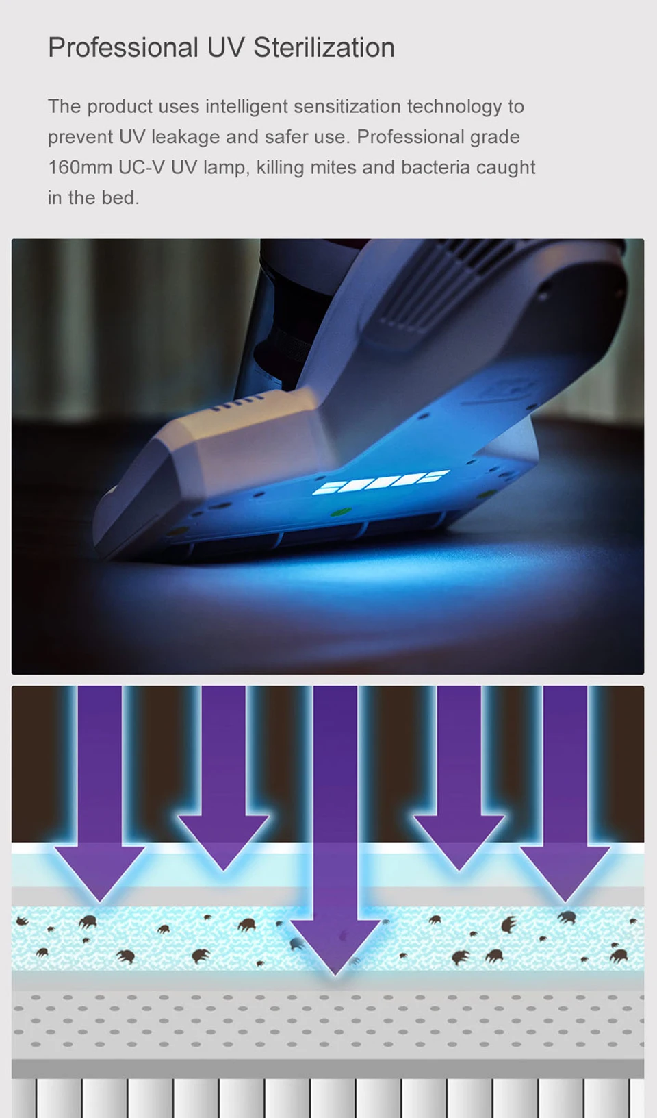 Xiaomi Mi Vacuum Cleaner JV11 Handheld Anti-mite Dust Remover Strong Suction Vacuum Cleaner Dust Cleaner from Xiaomi Youpin (6)