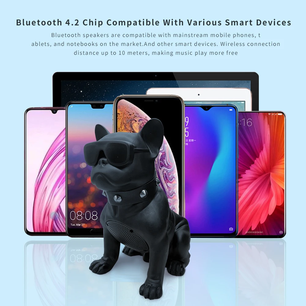 ANRY High definition Sound Ture Wireless Stereo Portable Dog Bluetooth speaker Rechargeable Music Sound TF Aux Loudspeaker