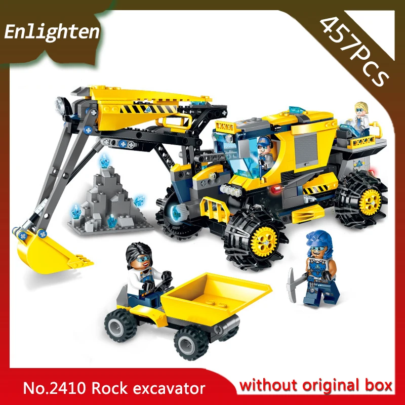 

Enlighten 2410 457pcs kyanite squad Series Rock excavator Building Block Educational Bricks Toy Boy Compatible with Legoings
