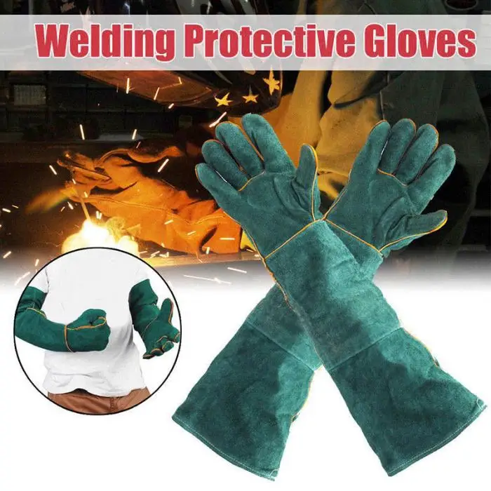 1Pair Electric Welding Gloves High Temperature Resistant Welders Long Gloves 60CM LSMK99