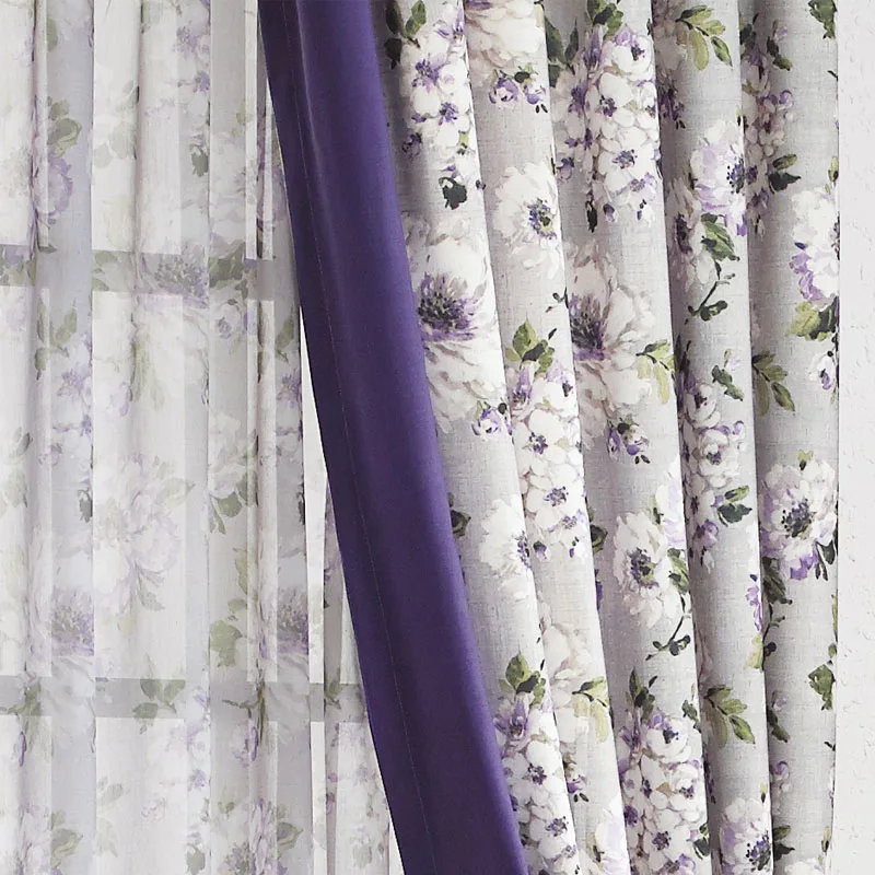 Aliexpress Purple Rustic Country Curtains Bedroom Ready Aliexpress Purple Rustic Country Curtains Bedroom Ready Made Window Panel Living Room Luxury Print Fabric D Cotton Linen New From